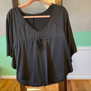 Black Bow Tie Blouse 1/2 Sleeve Fits Size M